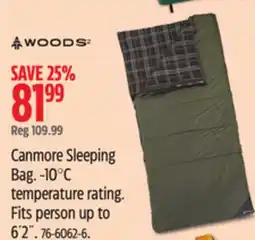Canadian Tire Woods Canmore Sleeping Bag offer