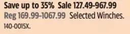 Canadian Tire Warn Selected Winches offer