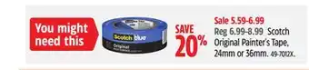 Canadian Tire Scotch Original Painter's Tape offer