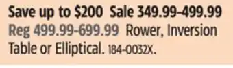 Canadian Tire Teeter Rower, Inversion Table or Elliptical offer