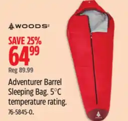 Canadian Tire WOODS Adventurer Barrel Sleeping Bag offer