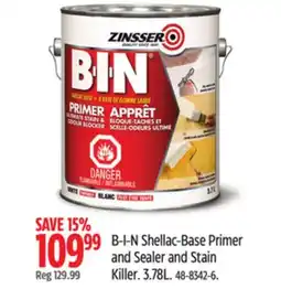 Canadian Tire B-I-N Shellac-Base Primer and Sealer and Stain Killer offer