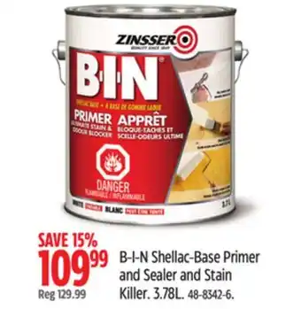 Canadian Tire B-I-N Shellac-Base Primer and Sealer and Stain Killer offer