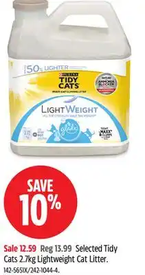 Canadian Tire Purina Selected Tidy Cats 2.7kg Lightweight Cat Litter offer