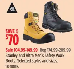 Canadian Tire Stanley and Altra Men's Safety Work Boots offer