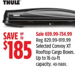 Canadian Tire Selected Convoy XT Rooftop Cargo Boxes offer
