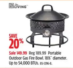 Canadian Tire For Living Portable Outdoor Gas Fire Bowl offer