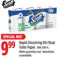 Canadian Tire Scott Rapid-Dissolving RV/Boat Toilet Paper offer