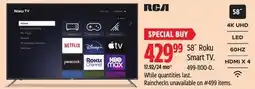 Canadian Tire 58˝ Roku Smart TV offer