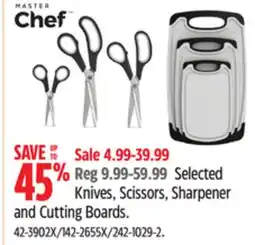 Canadian Tire Master-chef Selected Knives, Scissors, Sharpener and Cutting Boards offer