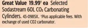 Canadian Tire Sodastream 60L CO2 Carbonating Cylinders offer
