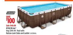 Canadian Tire Pool with Rattan-Look Sides and Ladder offer