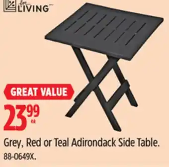 Canadian Tire for Living Grey, Red or Teal Adirondack Side Table offer