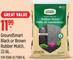 Canadian Tire GroundSmart Black or Brown Rubber Mulch, 22.6L offer