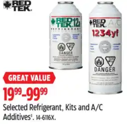 Canadian Tire RED TEK Selected Refrigerant, Kits and A/C Additives offer