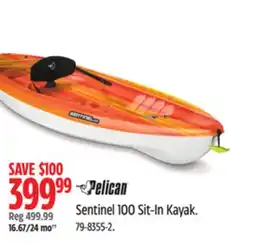 Canadian Tire Pelican Sentinel 100 Sit-In Kayak offer