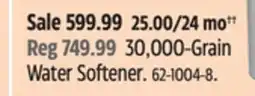 Canadian Tire Whirlpool 30,000-Grain Water Softener offer