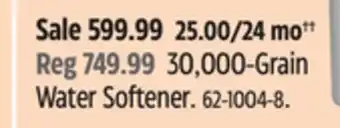Canadian Tire Whirlpool 30,000-Grain Water Softener offer