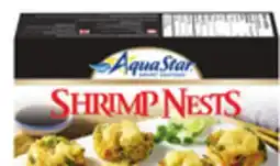 Giant Tiger Aqua Star breaded scallops or shrimp nests offer