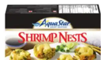 Giant Tiger Aqua Star breaded scallops or shrimp nests offer