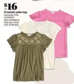 Giant Tiger Crochet yoke top offer