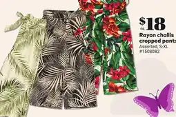 Giant Tiger Rayon challis cropped pants offer
