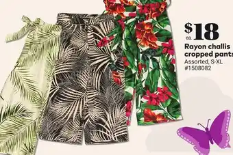 Giant Tiger Rayon challis cropped pants offer