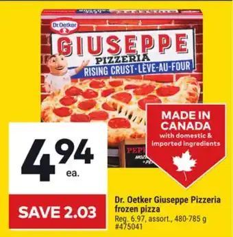 Giant Tiger Dr. Oetker Giuseppe Pizzeria Frozen Pizza offer