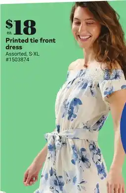 Giant Tiger Printed tie front dress offer