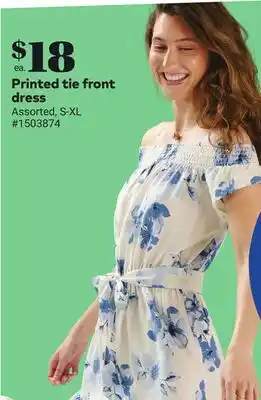 Giant Tiger Printed tie front dress offer