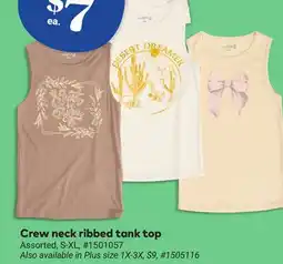 Giant Tiger Crew neck ribbed tank top offer