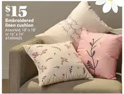 Giant Tiger Embroidered linen cushion offer