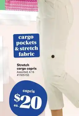Giant Tiger Stretch cargo capris offer