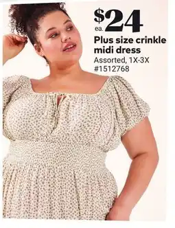 Giant Tiger Plus size crinkle midi dress offer