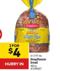 Giant Tiger Dimpflmeier bread offer
