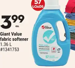 Giant Tiger Giant Value fabric softener offer