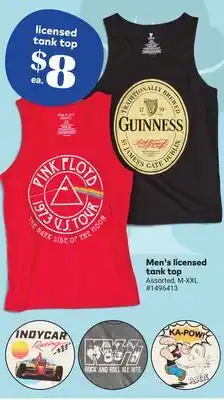 Giant Tiger Men's licensed tank top offer