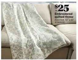 Giant Tiger Embroidered quilted throw offer
