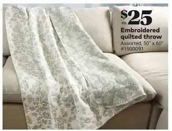 Giant Tiger Embroidered quilted throw offer