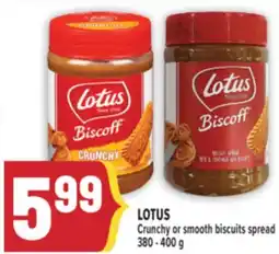 Marché Adonis LOTUS Crunchy or smooth biscuits spread offer