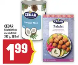 Marché Adonis CEDAR Falafel mix or coconut milk offer