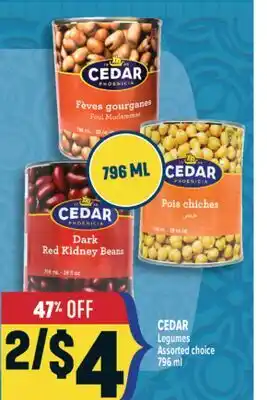 Marché Adonis CEDAR Legumes offer