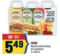 Marché Adonis HEINZ Mustard relish ketchup trio condiment offer