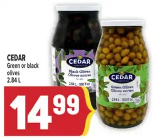 Marché Adonis CEDAR Green or black olives offer