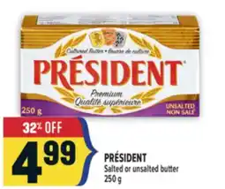 Marché Adonis PRÉSIDENT Salted or unsalted butter offer