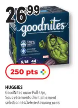 Familiprix HUGGIES, GoodNites Selected training pants offer