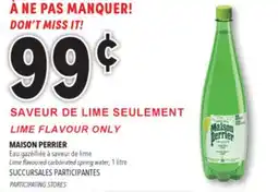 Familiprix MAISON PERRIER, Lime flavoured carbonated spring water, 1 litre offer