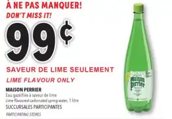 Familiprix MAISON PERRIER, Lime flavoured carbonated spring water, 1 litre offer
