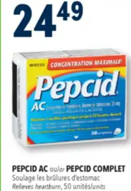 Familiprix PEPCID AC or PEPCID COMPLET, Relieves heartburn, 50 units offer