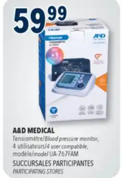 Familiprix A&D MEDICAL, Blood pressure monitor, 4 user compatible model UA-767FAM offer